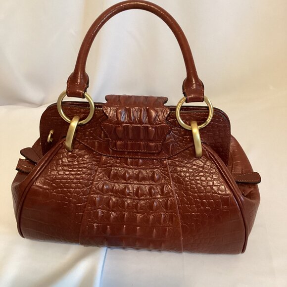 Isabella Adams Crocodile-Embossed Leather Handbag Crafted to Command - Picture 3 of 12